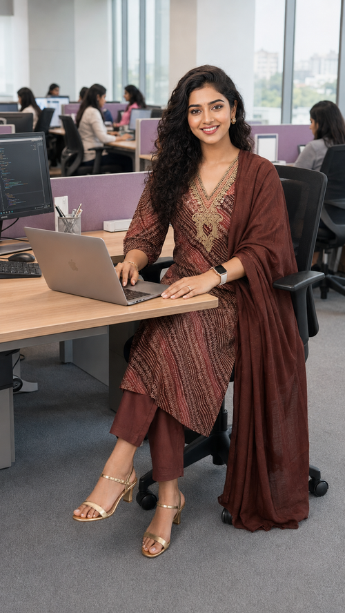 Brown Cotton Salwar