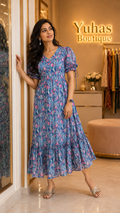 skyblue flora long maxi- YCS451