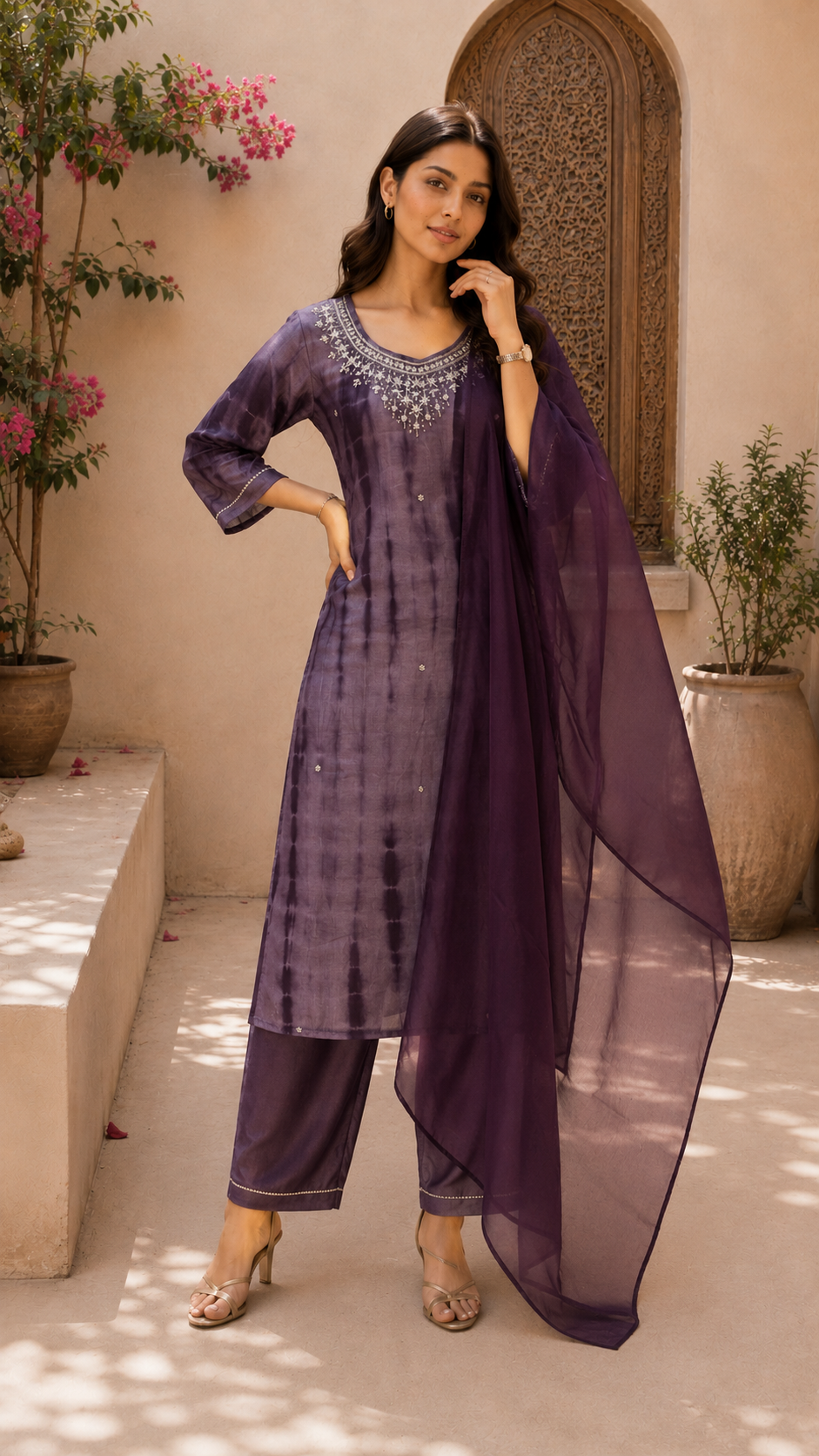 Purple Silk Slawar