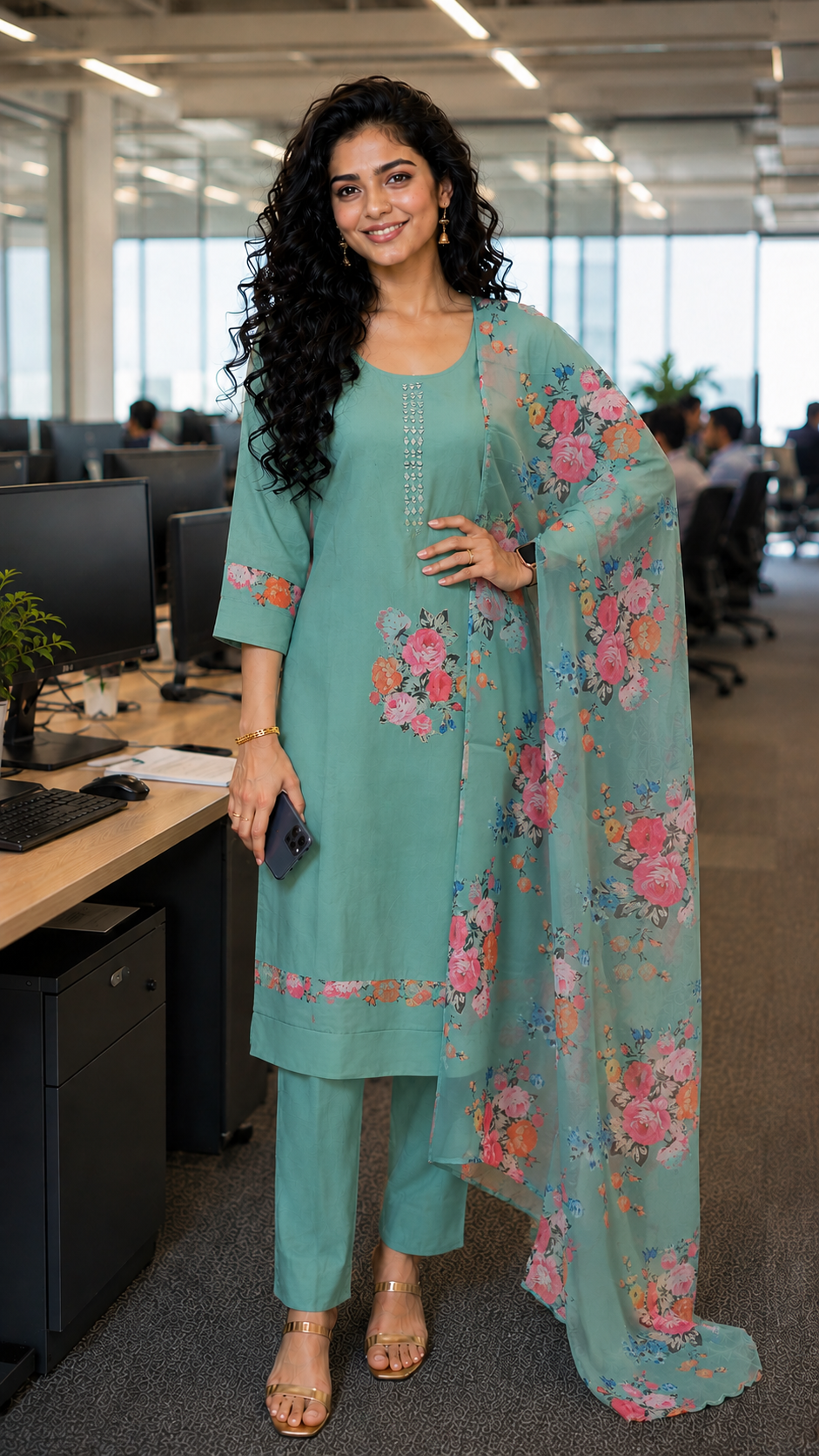 Ice Blue muslin salwar