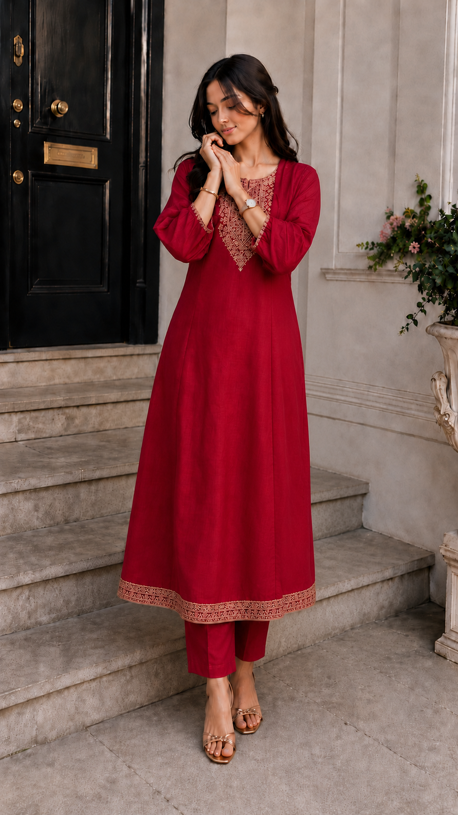 pink anrkali