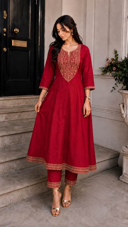 pink anrkali