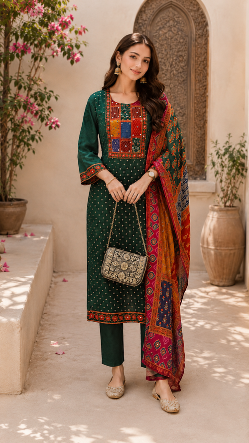 Premium Bottel Green Salwar