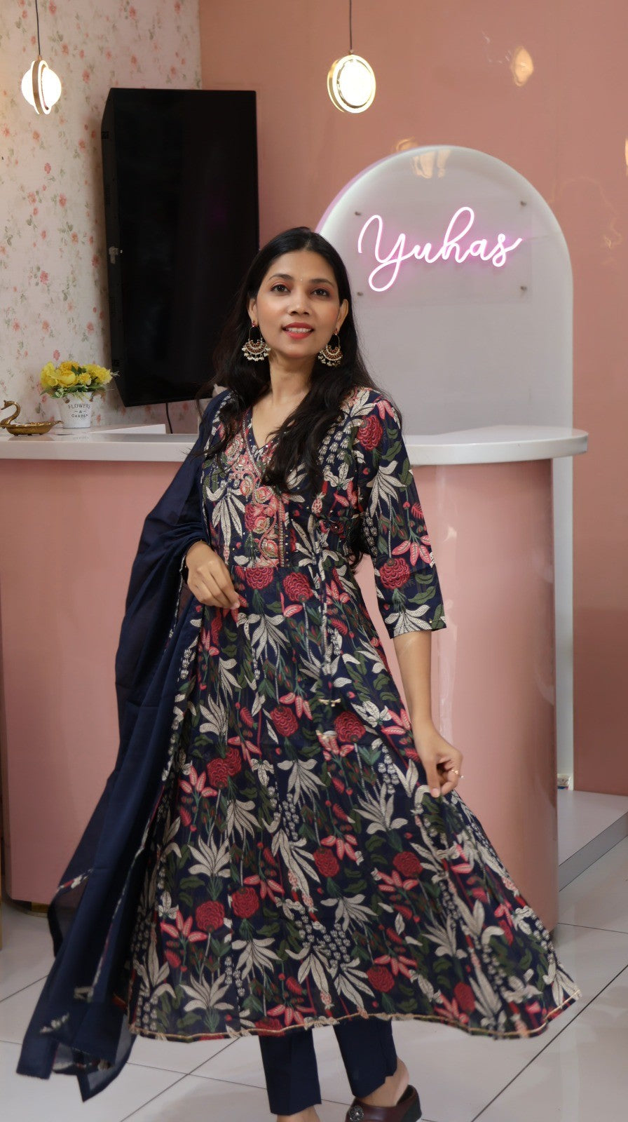 Nevy Blue grand anarkali salwar