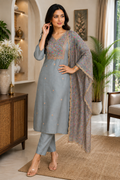 Premium Gray Muslin Salwar - YFS197