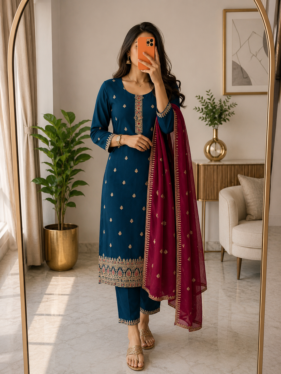 Teal Blue Salwar Suit