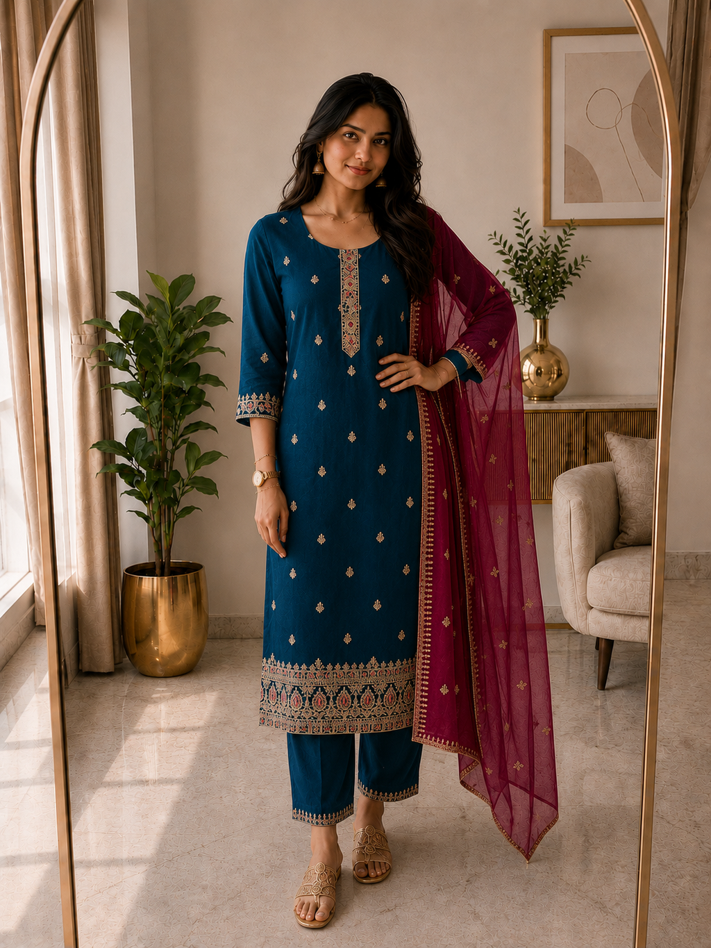 Teal Blue Salwar Suit