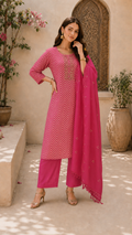 Premium Pure Muslin Pink Salwar - YFS30