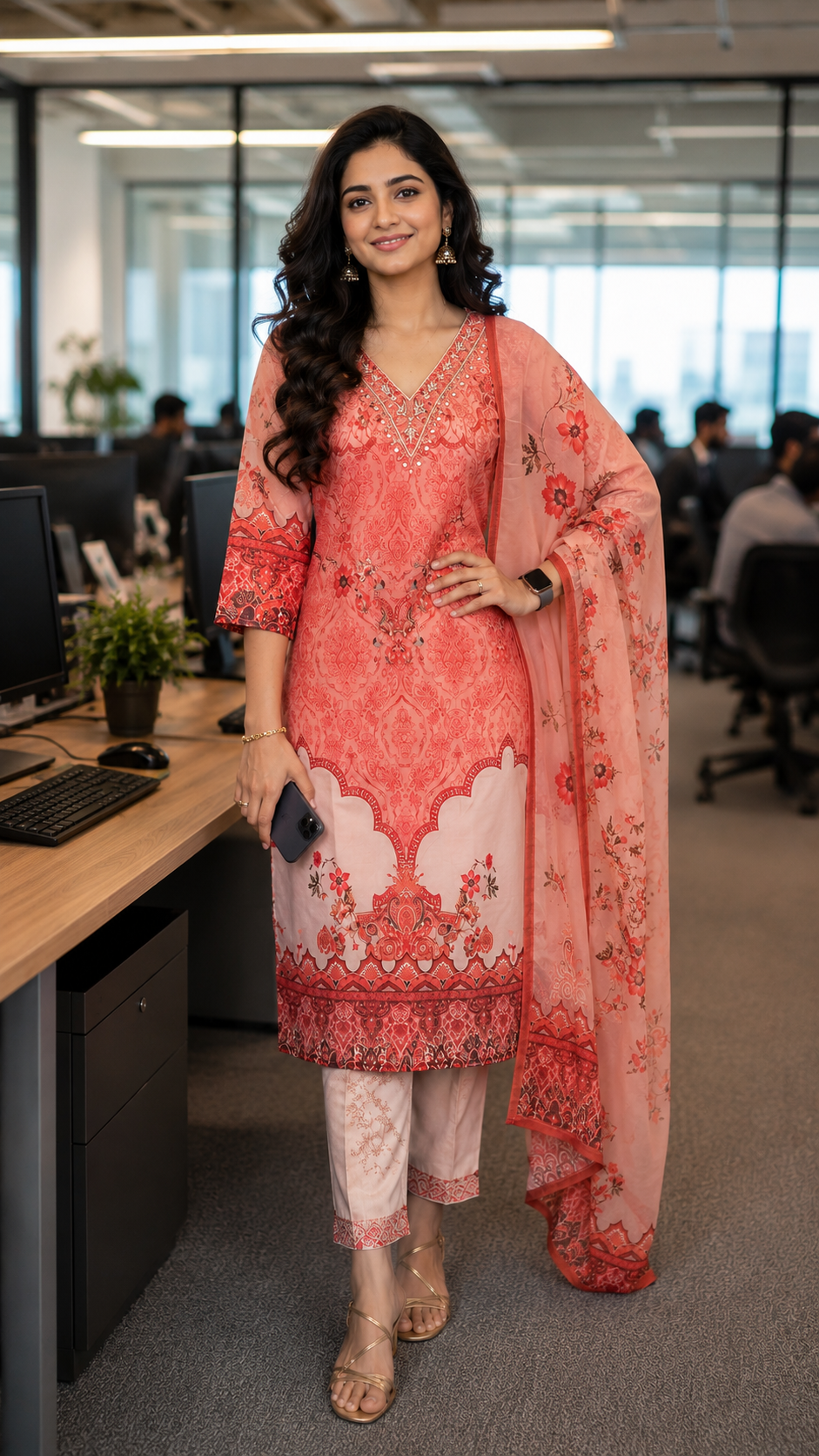 Peach Soft Musline Salwar