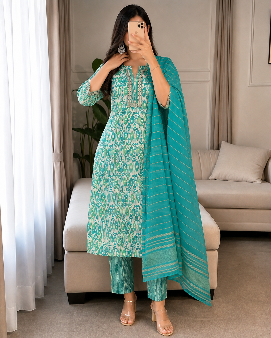 seafoam green  salwar - YFS615