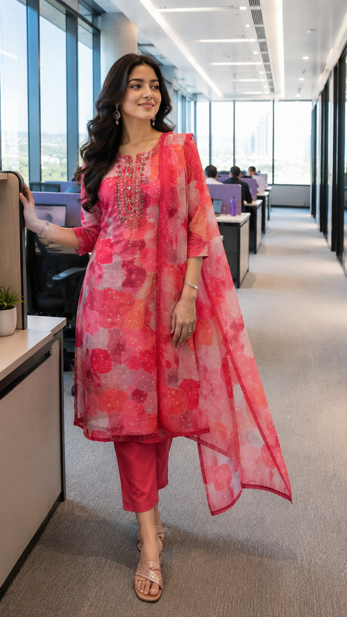 Pink Premium Muslin Salwar
