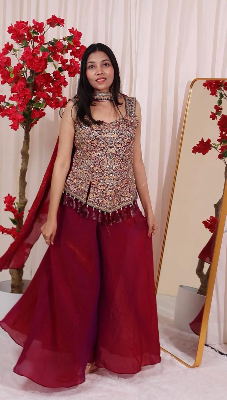 Premium Purple Sharara