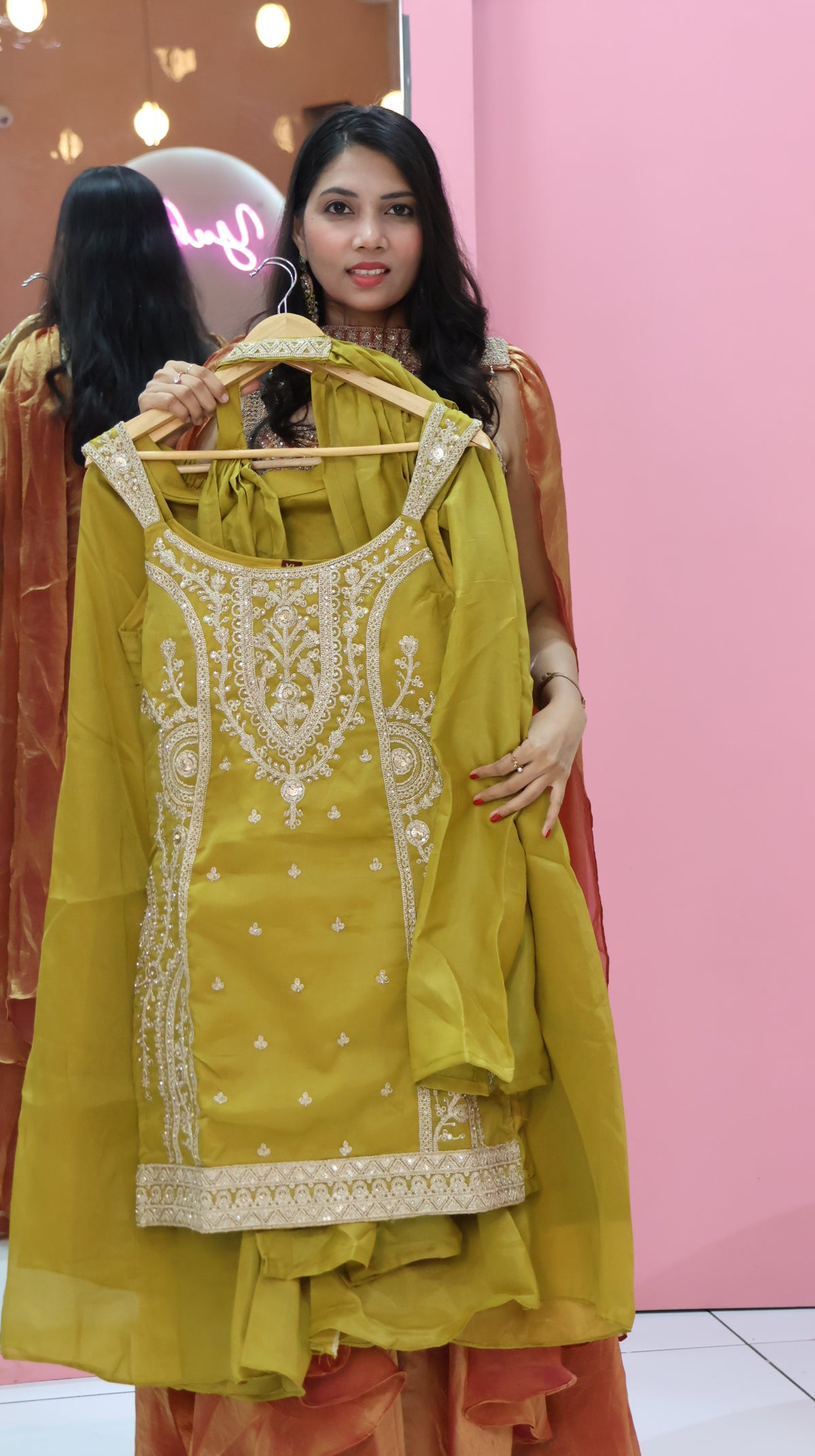 Premium Olive Green Sharara - YVS188