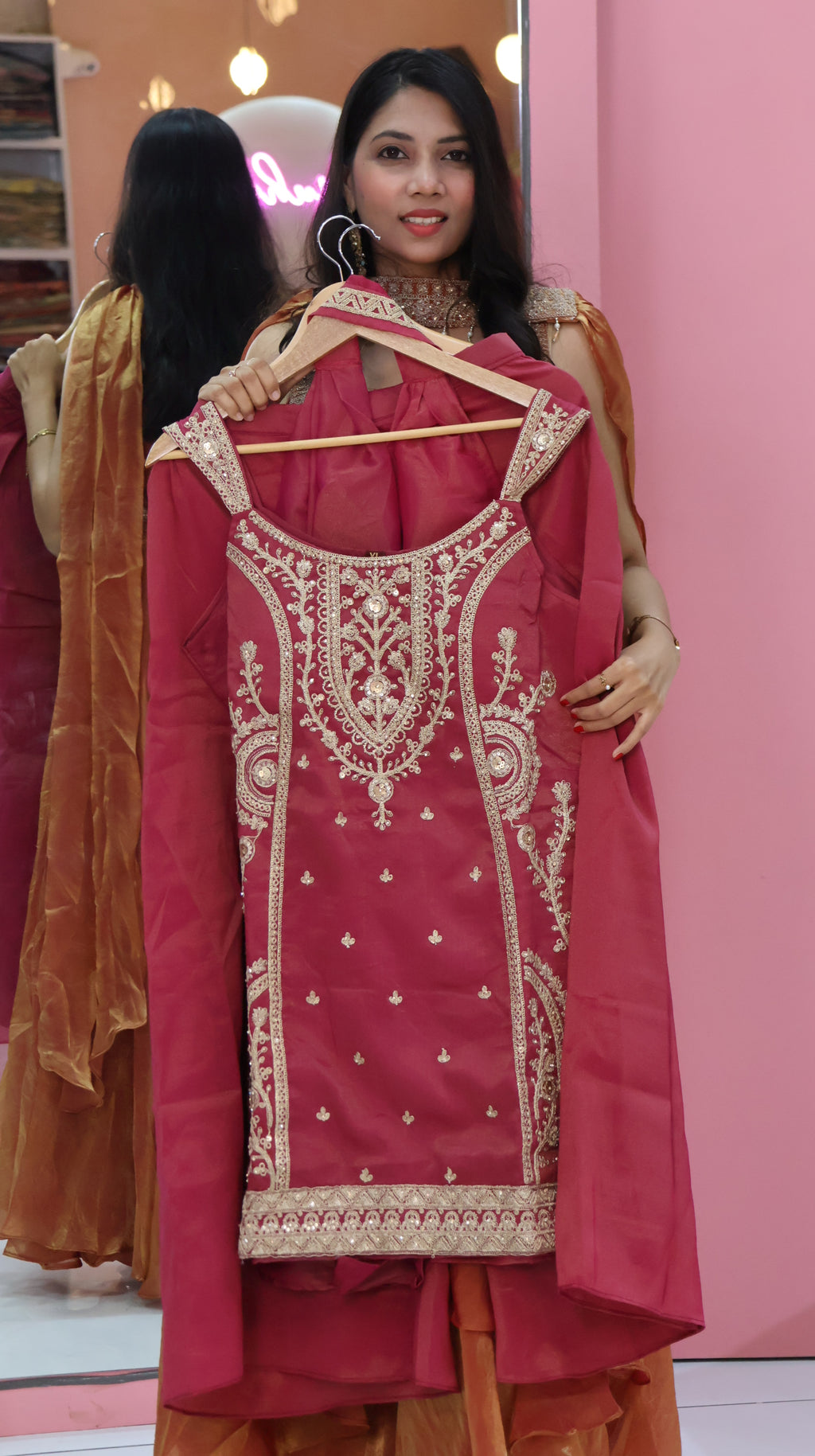 Premium Pink Sharara -YVS190