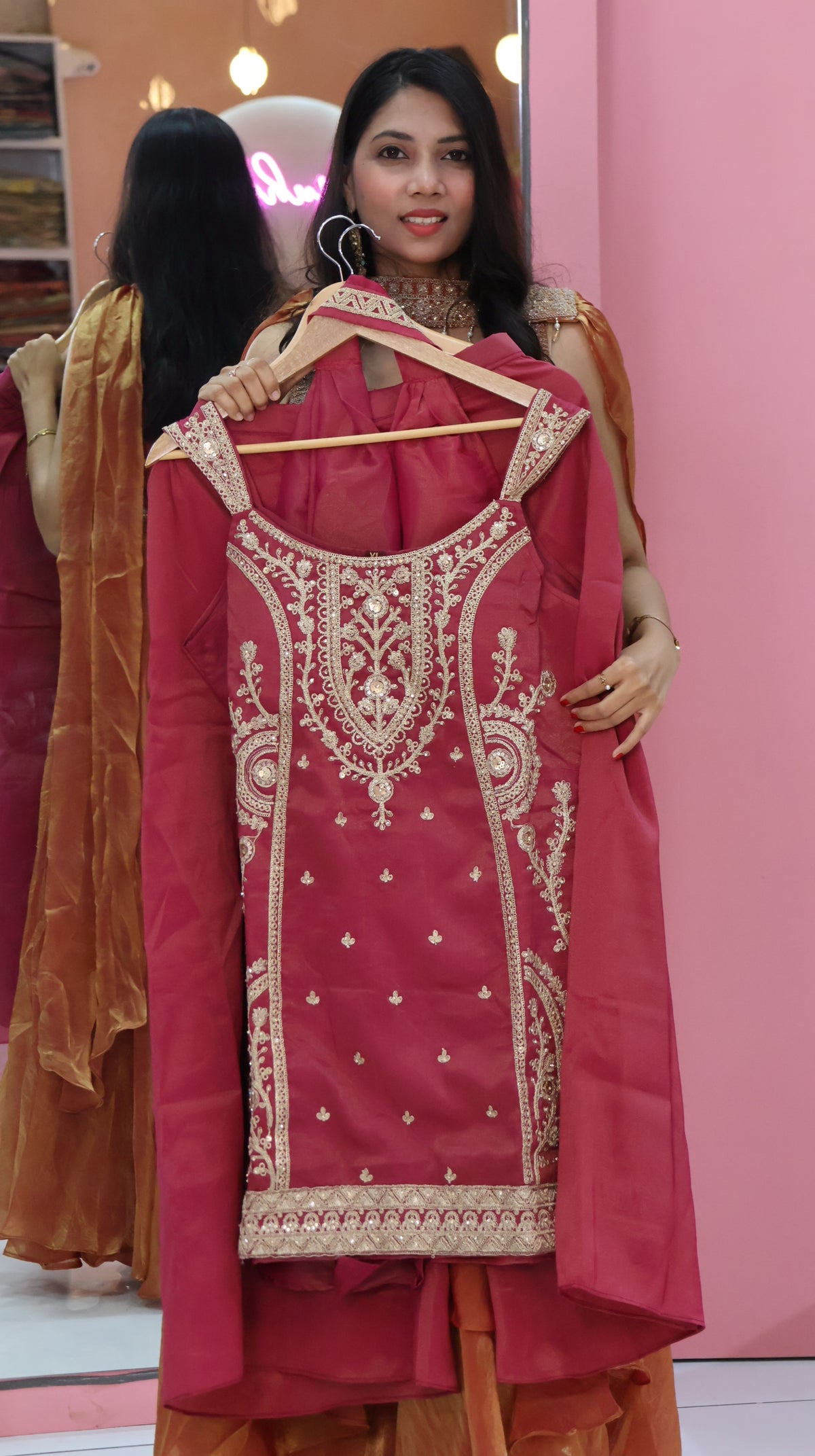 Premium Pink Sharara -YVS190