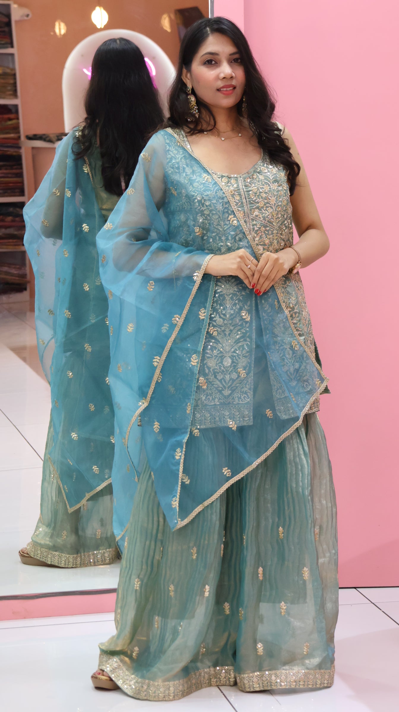 Premium Persian Green Sharara- YVS208