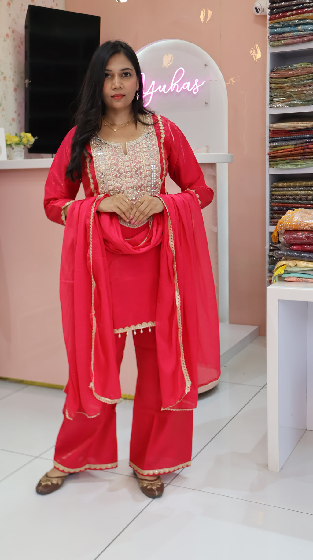 Premium Pink Sharara - YVS368