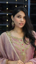Purple neckless  salsa anarkali salwar- YVS649