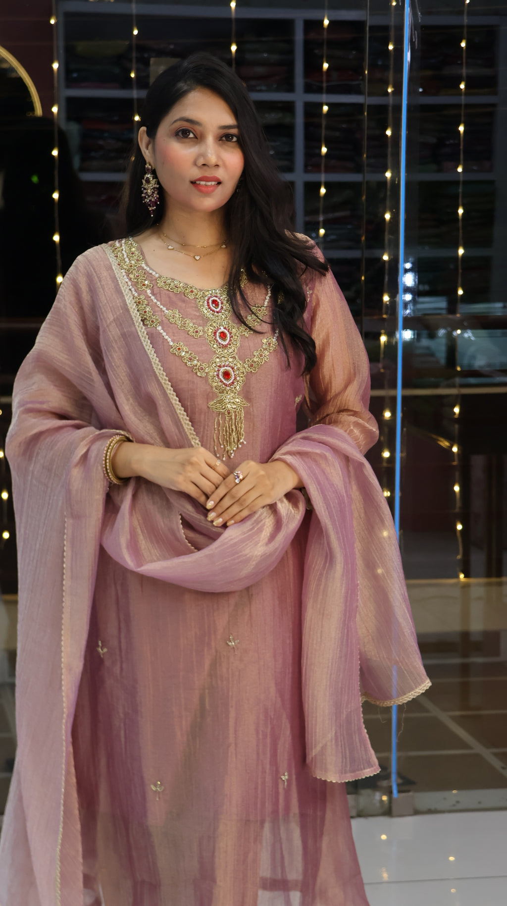 Purple neckless  salsa anarkali salwar- YVS649