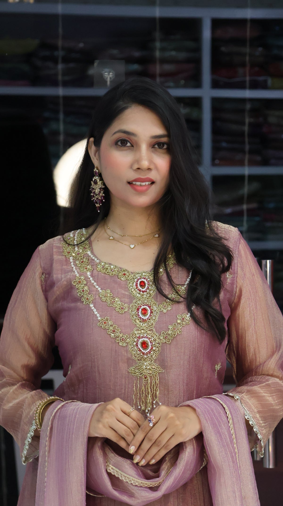 Purple neckless  salsa anarkali salwar- YVS649