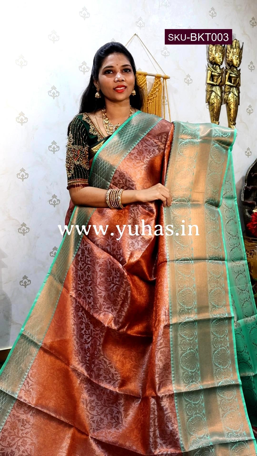 Beautiful Kanchipuram Sari Bollywood Style Saree Party Wear Saree